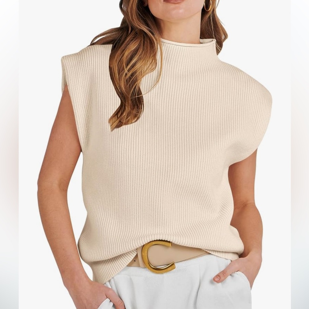 Mock Neck Sleeveless Sweater